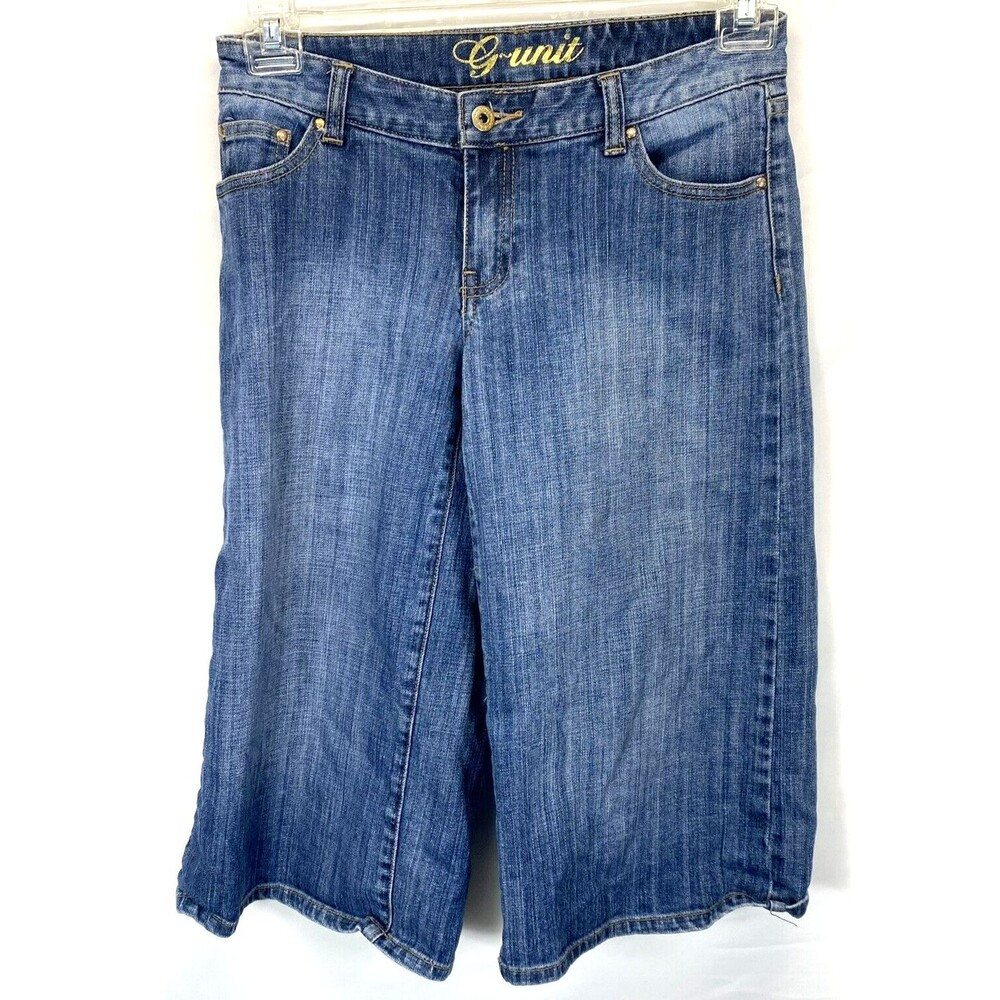 G-Unit Denim Bermuda Jean Shorts Embellished Blue Womens Size 5 (30x11) RN112078